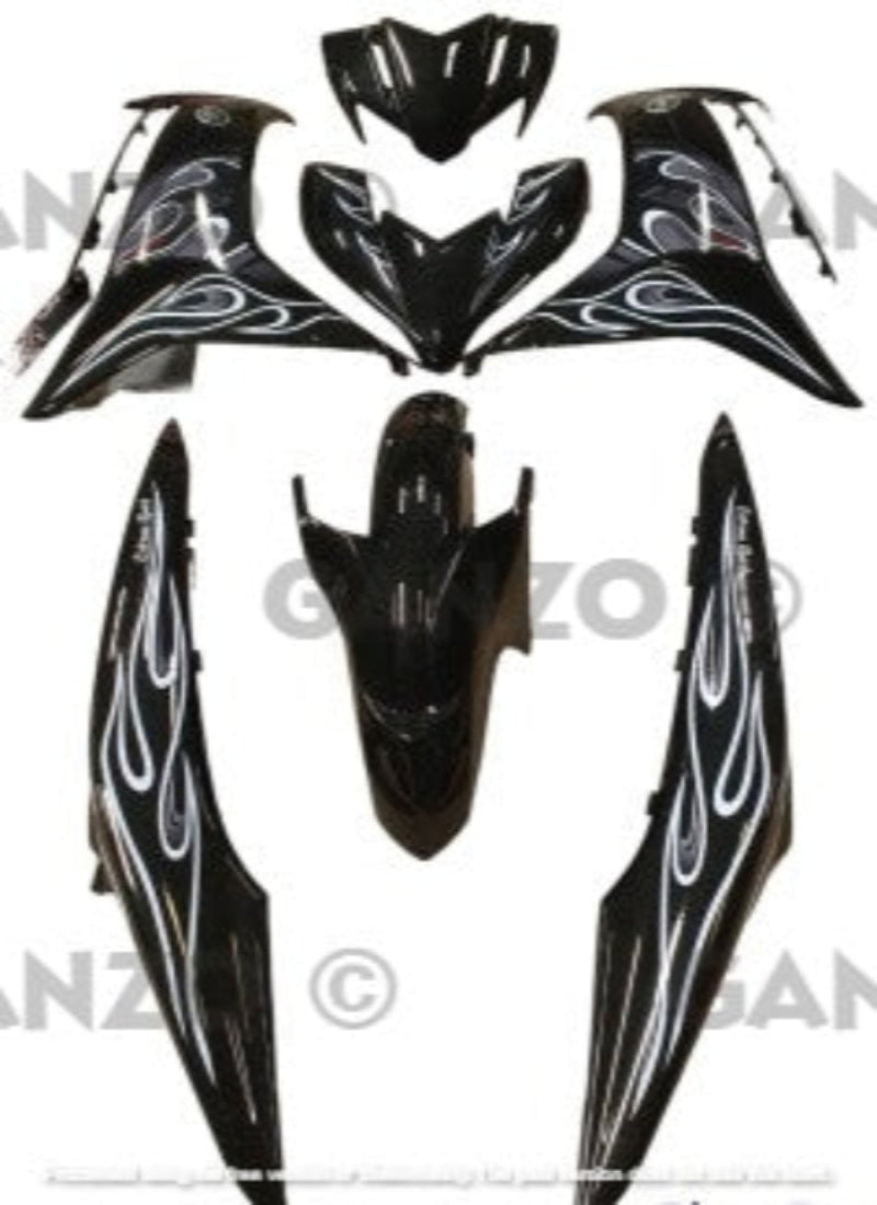 YAMAHA LC135 V8 STRIPE STICKER COVERSET - FIRE DESIGN (API)