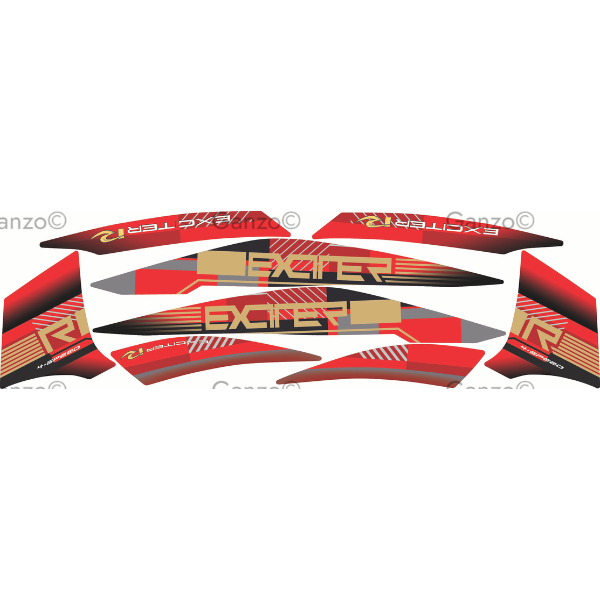 YAMAHA LC135 V8 STRIPE STICKER COVERSET / EXCITER R