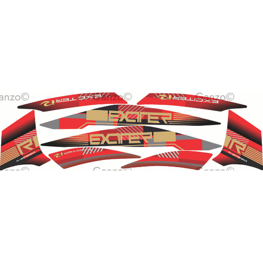 YAMAHA LC135 V8 STRIPE STICKER COVERSET / EXCITER R