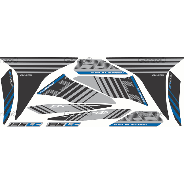 YAMAHA LC135 V8 CUSTOMIZED STRIPE STICKER COVERSET / BATMAN