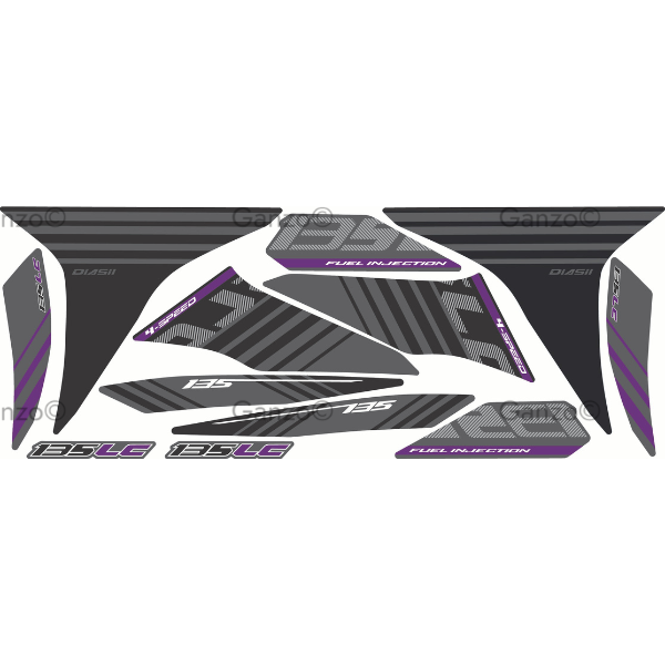 YAMAHA LC135 V8 CUSTOMIZED STRIPE STICKER COVERSET / BATMAN