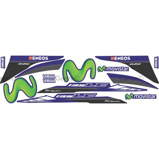 YAMAHA LC135 V8 STRIPE STICKER COVERSET / MOVISTAR