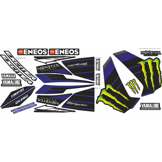 YAMAHA Y15ZR V1 V2 CUSTOMIZED STRIPE STICKER COVERSET / MONSTER ENERGY EDITION