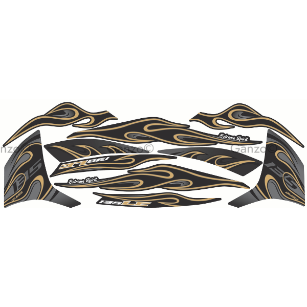 YAMAHA LC135 V8 STRIPE STICKER COVERSET - FIRE DESIGN (API)