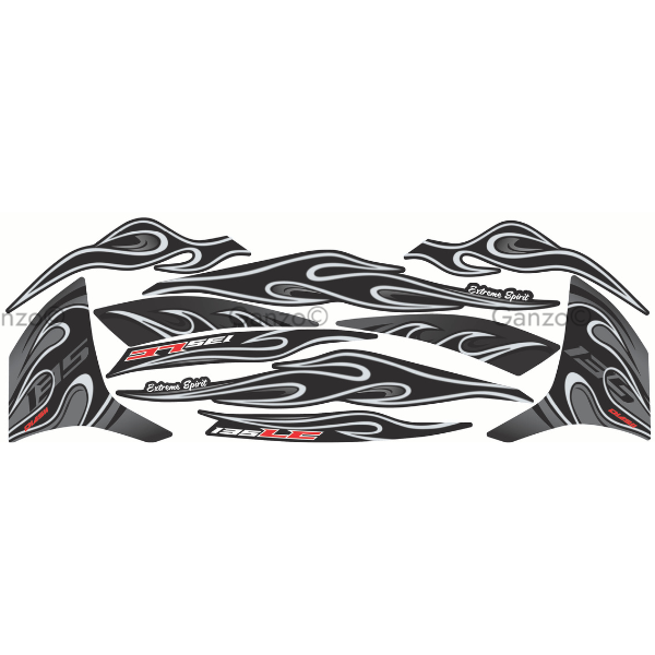 YAMAHA LC135 V8 STRIPE STICKER COVERSET - FIRE DESIGN (API)
