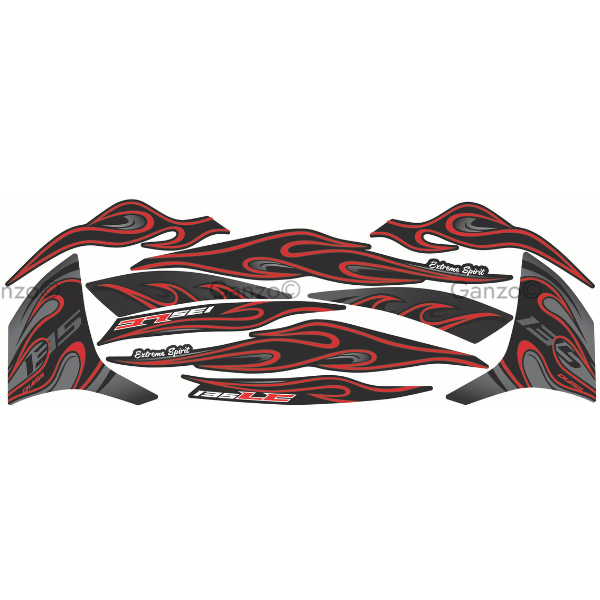 YAMAHA LC135 V8 STRIPE STICKER COVERSET - FIRE DESIGN (API)