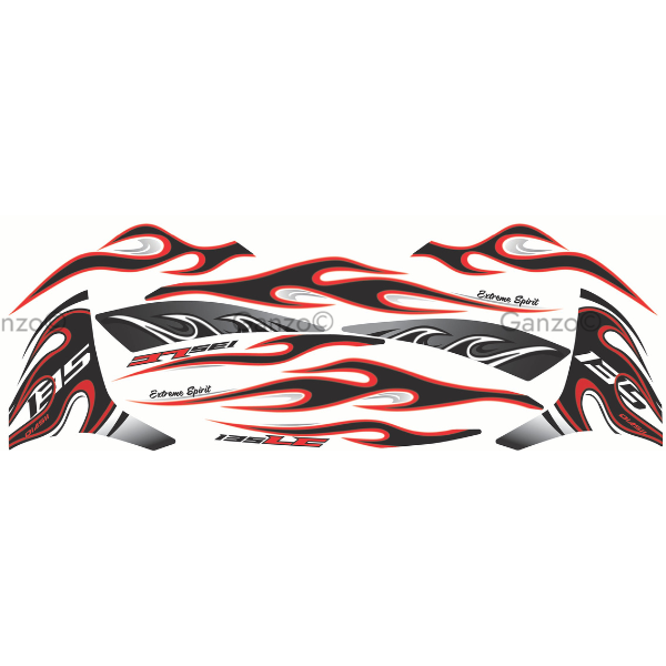 YAMAHA LC135 V8 STRIPE STICKER COVERSET - FIRE DESIGN (API)