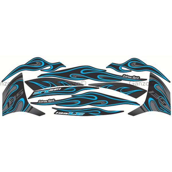 YAMAHA LC135 V8 STRIPE STICKER COVERSET - FIRE DESIGN (API)