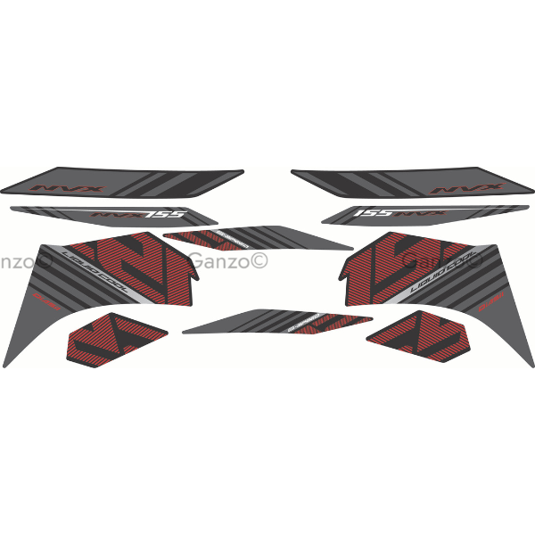 YAMAHA NVX V2 CUSTOMIZED STRIPE STICKER COVERSET / BATMAN