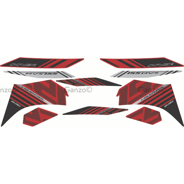 YAMAHA NVX V2 CUSTOMIZED STRIPE STICKER COVERSET / BATMAN