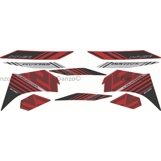YAMAHA NVX V2 CUSTOMIZED STRIPE STICKER COVERSET / BATMAN