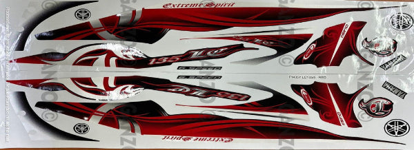 YAMAHA LC135 V1 STRIPE STICKER COVERSET - BATIK DESIGN