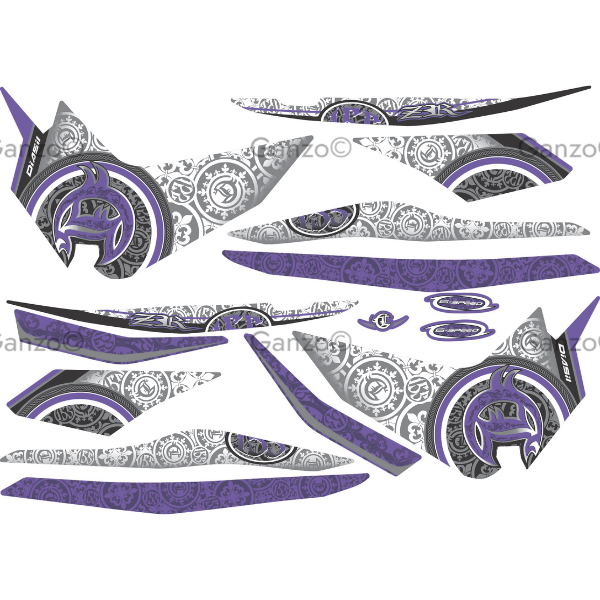 YAMAHA Y16ZR V1 CUSTOMIZED STRIPE STICKER COVERSET / BATIK DESIGN
